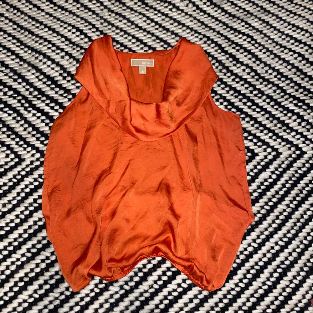 EUC Michael Kors Orange Satin Blouse